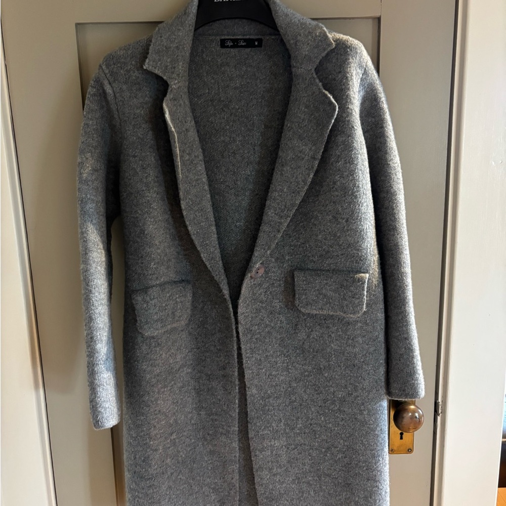 Chic Gray Women's Blazer Coat